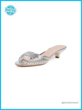 Leather Kitten Heel Strappy Sandals Knotted Gladiator Dressy